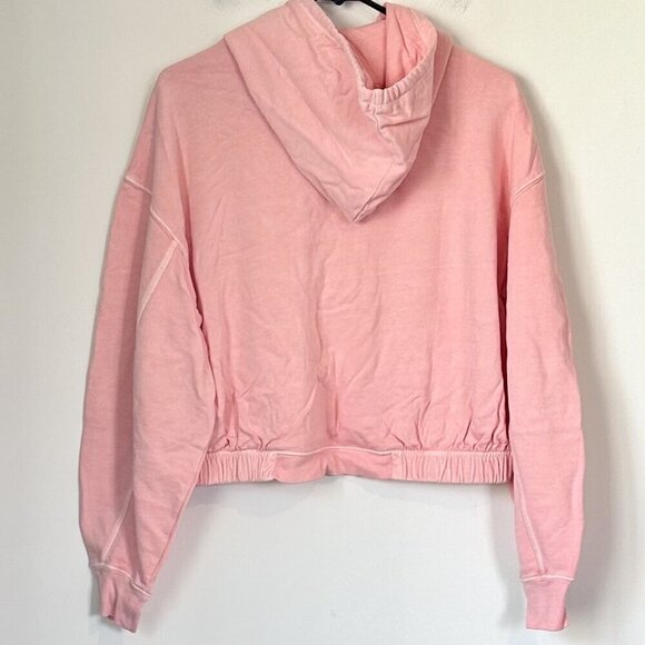 NWT BP by Nordstrom Pink Organic Cotton Cropped Hoodie Sweatshirt - Large - Picture 7 of 9